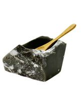 very rare dark gray alabaster salt cellar