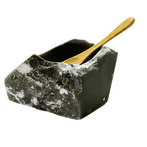 very rare dark gray alabaster salt cellar