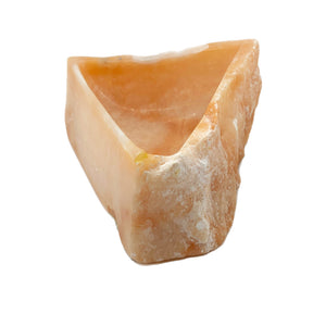 STONE CARVED APRICOT COLORED / ALABASTER PIECE