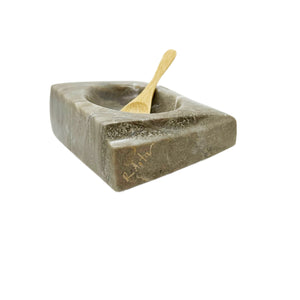 EARTH TONE STONE SALT CELLAR