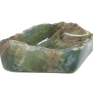 TURQUOISE ONYX SEVEN INCH RECTANGULAR CENTERPIECE