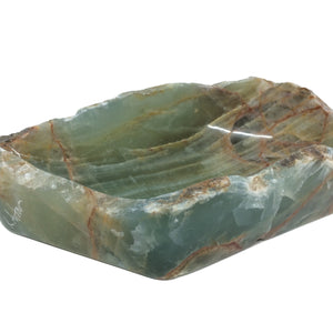TURQUOISE ONYX SEVEN INCH RECTANGULAR CENTERPIECE