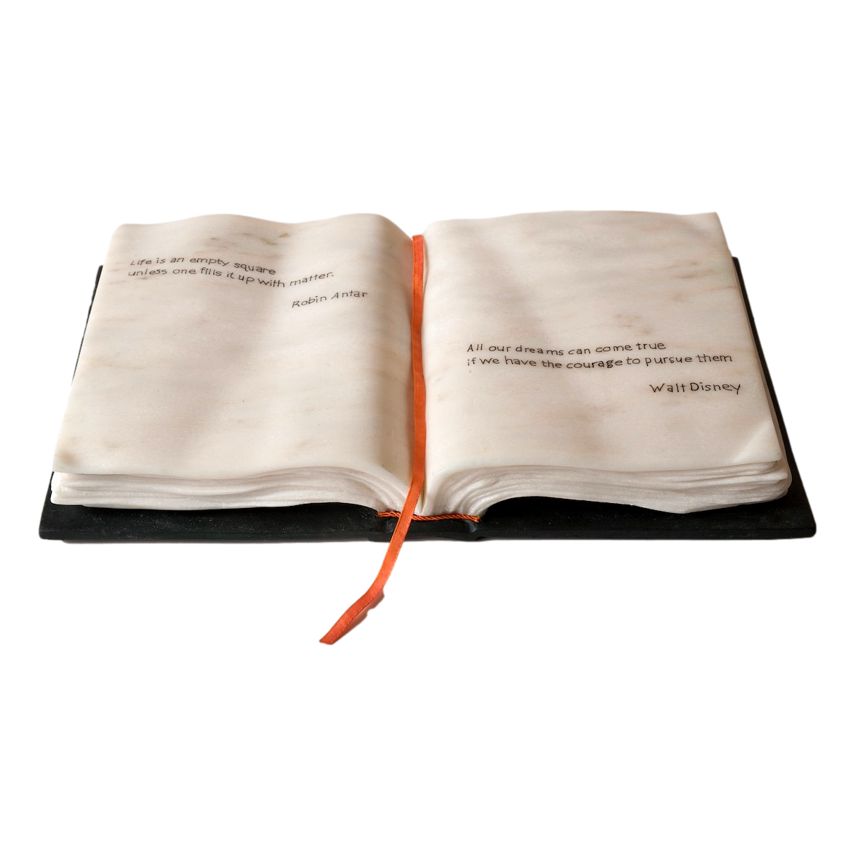 MARBLE CARVING OF A BOOK THE POWER OF KNOWLEDGE
